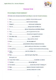 English Worksheet: Grammar Study