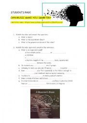 English Worksheet: VIDEO Can music make you smarter? worksheet plus the key