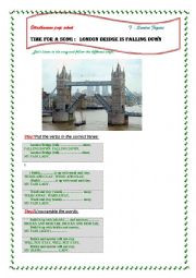 English Worksheet: london bridge is falling down