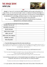 English Worksheet: The Jungle Book Movie Activity