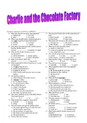 Charlie and the chocolate factory questionnaire