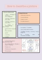 English Worksheet: How to describe a picture