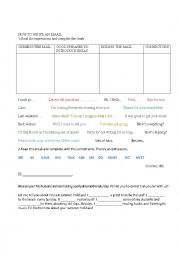 English Worksheet: How to write an email or letter