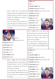 English Worksheet: Factfile Lionel Messi