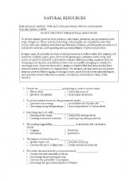 English Worksheet: Causes and Effects of Pollution