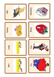 English Worksheet: Opposites ( set of cards  1)