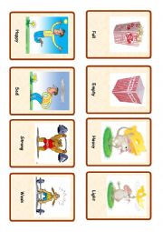 English Worksheet: Opposites ( set of cards 3)