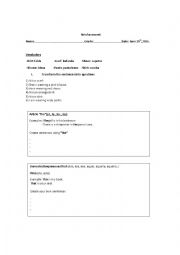 English Worksheet: reinforcement