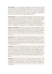 English Worksheet: Games