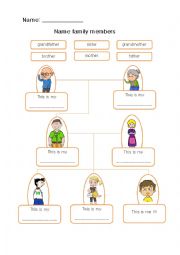 English Worksheet: Family members