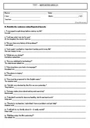 English Worksheet: Reported Speech Test