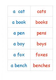 English Worksheet: Plurals (cards)