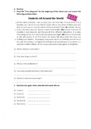 English Worksheet: Students all around the world