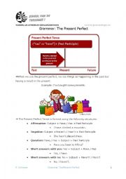 English Worksheet: The Present Perfect
