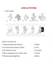 English Worksheet: Jobs activities