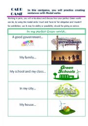 English Worksheet: my perfect green world