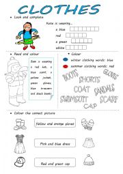 English Worksheet: Clothes