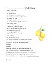 English Worksheet: Lemon Tree by Fools Garden