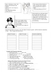 English Worksheet: personal pronouns and possessive adjectives