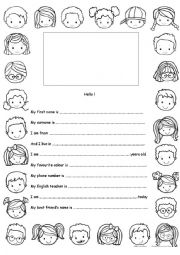 English Worksheet: I introduce myself