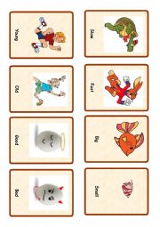 English Worksheet: Opposites ( set of cards 4)