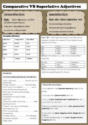 English Worksheet: Comparative vs superlative adjectives