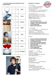English Worksheet: Ed Sheeran - Photograph