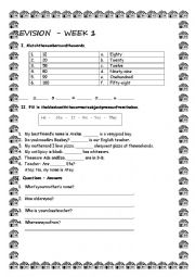 English Worksheet: revision for beginners
