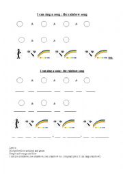 English Worksheet: Rainbow song