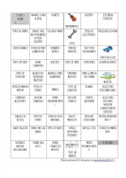 Name 3 things - board game (vocabulary practice)