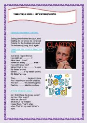 English Worksheet: family relationships ; song of eric clapton 