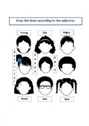 English Worksheet: Draw the emotion