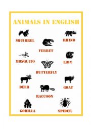 English Worksheet: English Animals