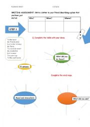 Planning sheet, describing a place