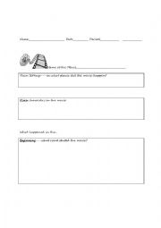 English Worksheet: Movie Review Sheet