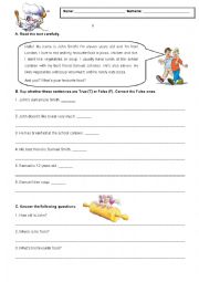 English Worksheet: Food