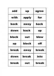 Phrasal Verb matching cards