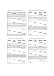 English Worksheet: IRREGULAR VERB TEST