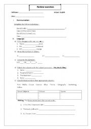 English Worksheet: Review exercises