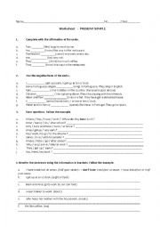 English Worksheet: present simple