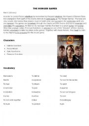 English Worksheet: The Hunger Games Part 1
