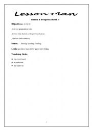 English Worksheet: LESSON 8 PROGRESS CHECK 