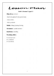 English Worksheet: lesson plan unit 1 lesson 1 