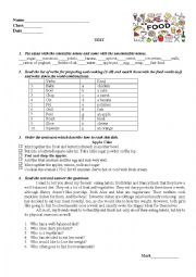 English Worksheet: FOOD