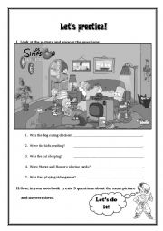 English Worksheet: past continuous - questions