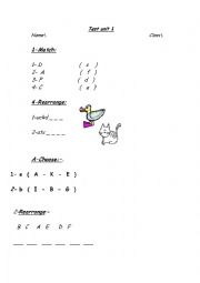 English Worksheet: MMP Smart Class 1 - Quiz 1