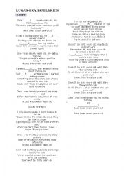 English Worksheet: seven 7 years old song by lukas Graham