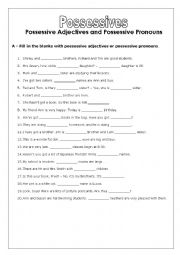 English Worksheet: possesive adjectives 