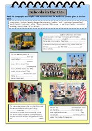 English Worksheet: Schools in the U.S