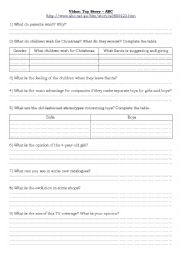 English Worksheet: Discrimination - toys for boys and toys for girls ABC